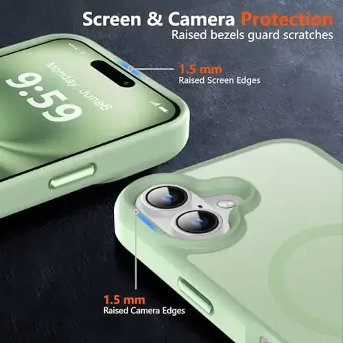 MOCCA Strong Magnetic for iPhone 16 Case, [Compatible with Magsafe][16FT Mil-Grade Drop Protection] Slim Thin Translucent Matte Protective Cover Case for iPhone 16 Phone Case 6.1