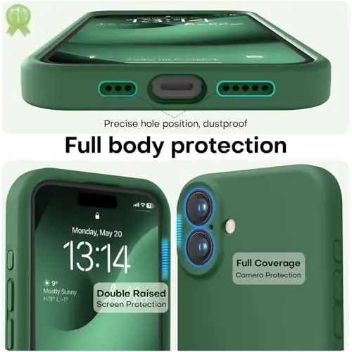 LOVE 3000 Designed for iPhone 16 Case, Premium Silicone with [Soft Anti-Scratch Microfiber Lining] Shockproof Protective Phone Case for Men Women Girls 6.1