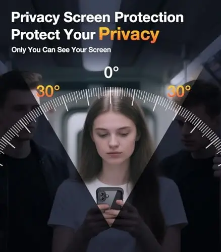 Diaclara Designed for iPhone 16 Case 6.1 Inch,Upgraded [Full Camera Protection] Full Body Rugged Clear Bumper Case with Built-in Privacy Screen Protector for iPhone 16,Black - 2