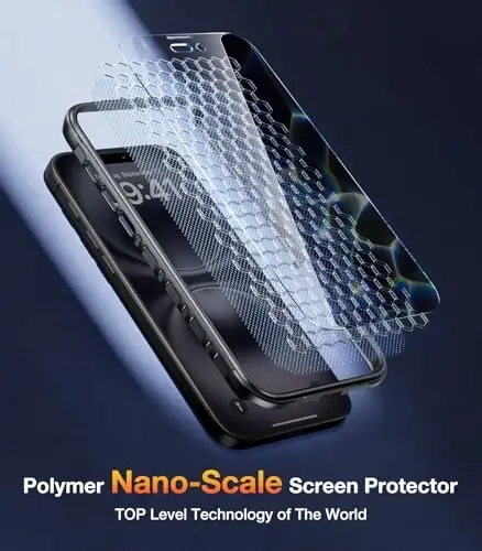 Diaclara Designed for iPhone 16 Case 6.1 Inch,Upgraded [Full Camera Protection] Full Body Rugged Clear Bumper Case with Built-in Privacy Screen Protector for iPhone 16,Black - 3