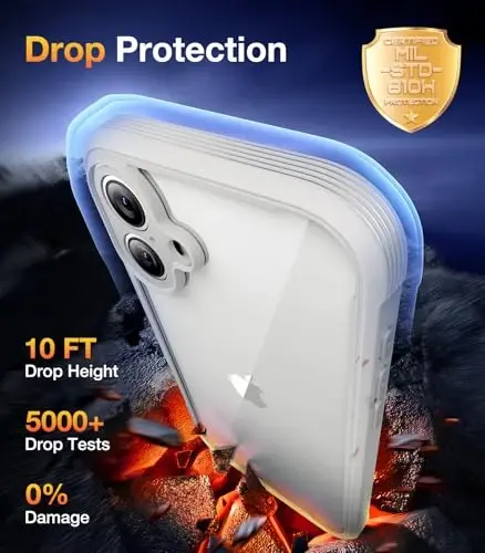 Diaclara Designed for iPhone 16 Case, Full Body Rugged Case with Built-in Touch Sensitive Anti-Scratch Screen Protector, Upgraded [Full Camera Protection] for Phone 16 (White) - 3