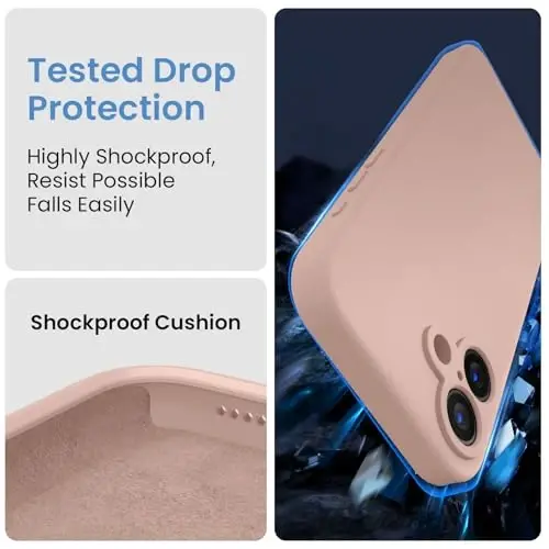 FireNova Designed for iPhone 16 Case, Silicone Upgraded [Camera Protection] Phone Case with [2 Screen Protectors], Soft Anti-Scratch Microfiber Lining Inside, 6.1 inch, Pinksand - 5