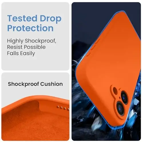 FireNova Designed for iPhone 16 Case, Silicone Upgraded [Camera Protection] Phone Case, Soft Anti-Scratch Microfiber Lining Inside, 6.1 inch, Neon Orange - 5