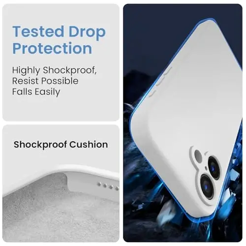 FireNova Designed for iPhone 16 Case, Silicone Upgraded [Camera Protection] Phone Case with [2 Screen Protectors], Soft Anti-Scratch Microfiber Lining Inside, 6.1 inch, White - 4