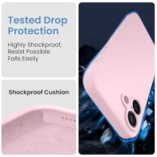 FireNova Designed for iPhone 16 Case, Silicone Upgraded [Camera Protection] Phone Case, Soft Anti-Scratch Microfiber Lining Inside, 6.1 inch, Chalk Pink - 4