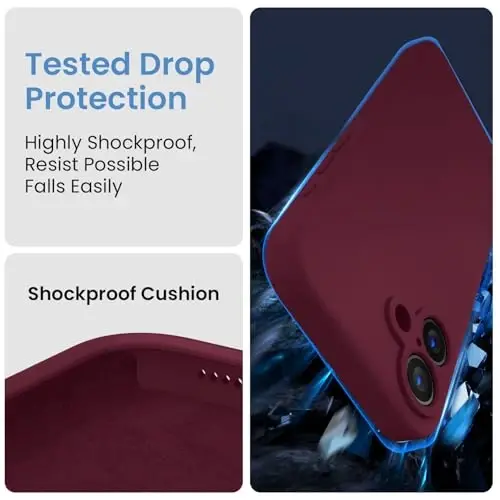 FireNova Designed for iPhone 16 Case, Silicone Upgraded [Camera Protection] Phone Case with [2 Screen Protectors], Soft Anti-Scratch Microfiber Lining Inside, 6.1 inch, Plum - 4
