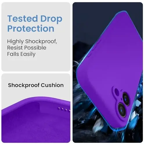 FireNova Designed for iPhone 16 Case, Silicone Upgraded [Camera Protection] Phone Case with [2 Screen Protectors], Soft Anti-Scratch Microfiber Lining Inside, 6.1 inch, Neon Purple - 4