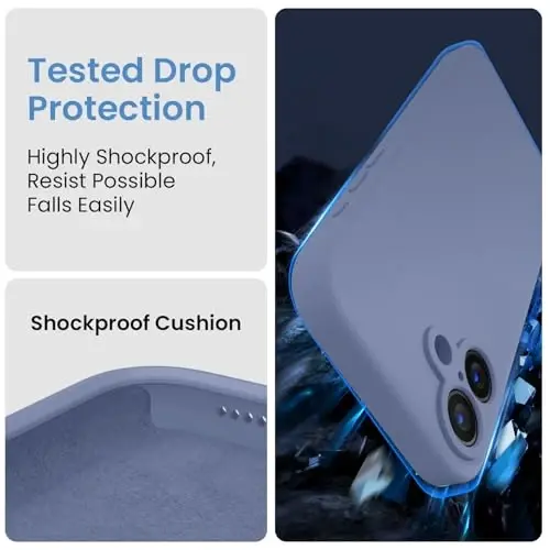FireNova Designed for iPhone 16 Case, Silicone Upgraded [Camera Protection] Phone Case with [2 Screen Protectors], Soft Anti-Scratch Microfiber Lining Inside, 6.1 inch, Lavender Gray - 4