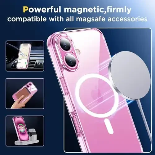 SPIDERCASE for Designed iPhone 16 Case, [Military-Grade Drop Tested] 2+Full Coverage Tempered Glass Screen Protector [Full Camera Protection] [Not Yellowing] Slim Case for iPhone 16 6.1’’, Clear - 5