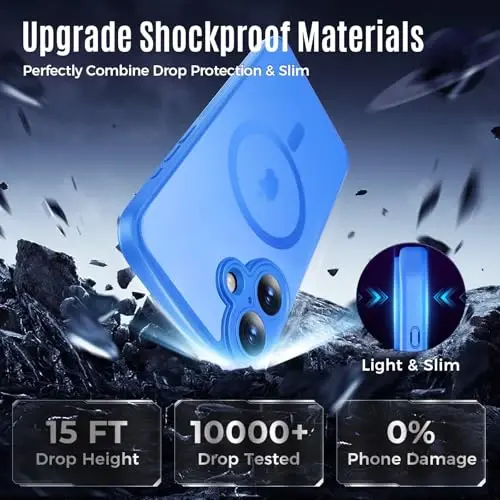 Symcele Designed for iPhone 16 Case, Compatible with MagSafe, with Privacy Screen Protectors X2, [Camera Protection] [15FT Military Drop Protection] Shockproof Phone Case, 6.1