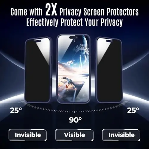 iPhone 16 için Tasarlanmış Symcele Kılıfı, MagSafe Uyumlu, X2 Gizlilik Ekran Koruyuculu, [Kamera Koruması] [15FT Askeri Düşme Koruması] Darbeye Dayanıklı Telefon Kılıfı, 6.1