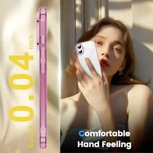 Temdan for iPhone 16 Case Clear, Compatible with Magsafe, Anti-Yellowing, Military-Grade Protection, Shockproof Slim Magnetic Phone Case Cover, Pink - 6