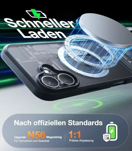 iPhone 16 için TORRAS Kılıfı Güçlü Manyetik ve Kusursuz Stand, MagSafe Uyumlu, Askeri Düzeyde Düşme Koruması, Ayarlanabilir Destek Çubuklu Telefon Kılıfı, iPhone 16 Kılıfı için, İnce Çizilmez Buzlu Mat Siyah - 3