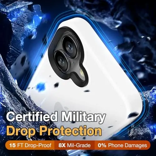 Yriklso for iPhone 16 Phone Case, Shockproof for iPhone 16 Case, Military Grade Drop Protection, Protective Hard Back Slim Translucent Case for iPhone 16 6.1