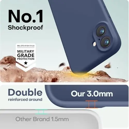 LOVE 3000 Designed for iPhone 16 Case, Premium Silicone with [Soft Anti-Scratch Microfiber Lining] Shockproof Protective Phone Case for Holsters 6.1