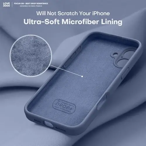 LOVE 3000 Designed for iPhone 16 Case, Premium Silicone with [Soft Anti-Scratch Microfiber Lining] Shockproof Protective Phone Case for Holsters 6.1