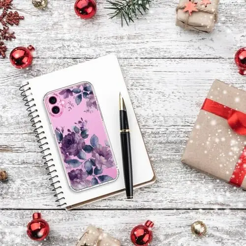 bicol for iPhone 16 Case with Screen Protector, Enhanced Camera Protection, Crystal Acrylic Clear with Fashionable Designs for Girls Women, Slim Fit Protective Phone Cover 6.1