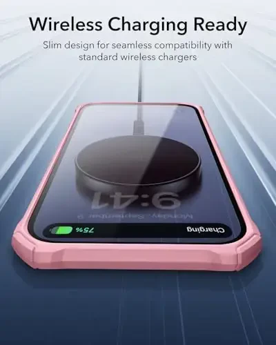 ESR for iPhone 16 Case, Military-Grade Protection with Shock-Absorbing Corners, Scratch-Resistant and Anti-Yellowing Acrylic Back, Slim Protective Phone Case, Air-Armor Series, Frosted Pink - 6