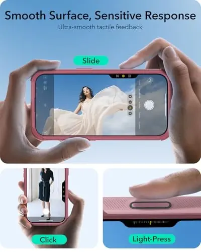 ESR for iPhone 16 Case with Stash Stand, Camera Control, 23FT Military-Grade Shock-Absorbing Drop Protection, Compatible with MagSafe Accessories, Magnetic Cyber Series, Pink - 4