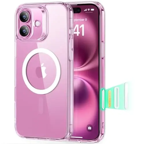 ESR for iPhone 16 Case, Camera Control, Compatible with MagSafe, Shockproof Military-Grade Protection, Magnetic Phone Case for iPhone 16, Classic Hybrid Case (HaloLock), Clear 