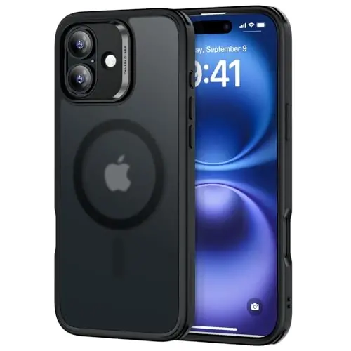 ESR for iPhone 16 Case, Compatible with MagSafe, Shockof Military-Grade tection, Magnetic Phone Case for iPhone 16, Classic Hybrid Case (HaloLock), Frosted Black - 1