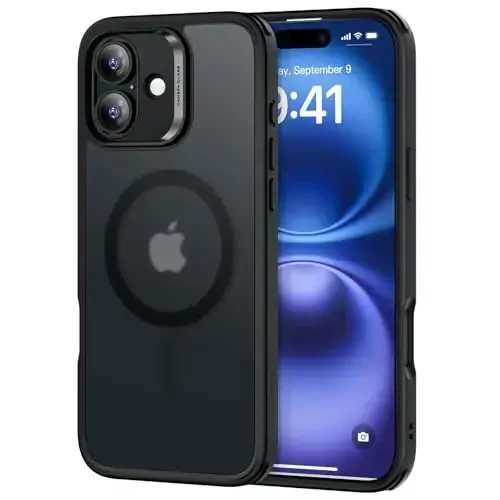 ESR for iPhone 16 Case, Compatible with MagSafe, Shockof Military-Grade tection, Magnetic Phone Case for iPhone 16, Classic Hybrid Case (HaloLock), Frosted Black 
