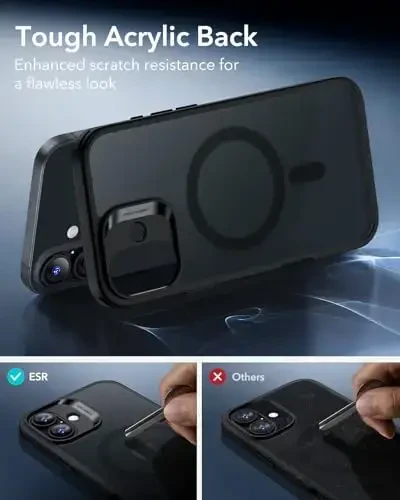 ESR for iPhone 16 Case, Compatible with MagSafe, Shockof Military-Grade tection, Magnetic Phone Case for iPhone 16, Classic Hybrid Case (HaloLock), Frosted Black - 5