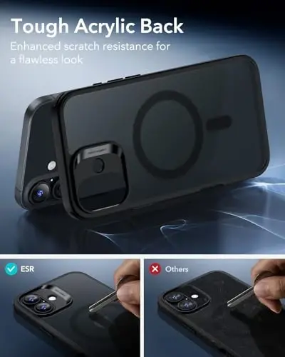 ESR for iPhone 16 Case, Compatible with MagSafe, Shockof Military-Grade tection, Magnetic Phone Case for iPhone 16, Classic Hybrid Case (HaloLock), Frosted Black - 5