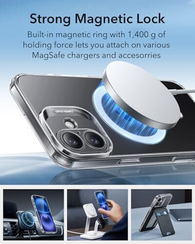 ESR for iPhone 16 Case, Compatible with MagSafe, Camera Protection, Shockproof Thin Cover, Resists Yellowing and Scratches, Magnetic Phone Case for iPhone 16, Zero Series, Clear 