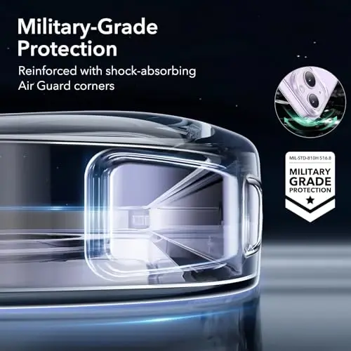 ESR for iPhone 16 Case for MagSafe, Transparent, Clear | Compatible with MagSafe, Slim, Military-Grade Drop Protection, Resists Scratches - 6