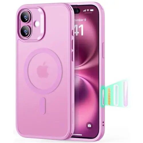 ESR for iPhone 16 Case for MagSafe, Camera Control, Frosted Pink | Ultra Slim, 3X Military-Grade Drop Protection, Magnetic Phone Case, Impact Absorbing, Resists Scratches 
