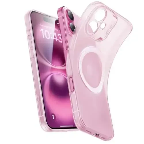 ESR for iPhone 16 Case, Compatible with MagSafe, Camera Protection, Shockproof Thin Cover, Resists Yellowing and Scratches, Magnetic Phone Case for iPhone 16, Zero Series, Frosted Pink - 1