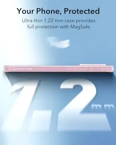 ESR for iPhone 16 Case, Compatible with MagSafe, Camera Protection, Shockproof Thin Cover, Resists Yellowing and Scratches, Magnetic Phone Case for iPhone 16, Zero Series, Frosted Pink - 2