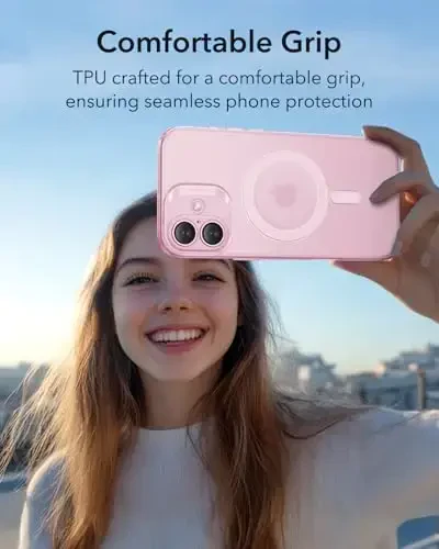 ESR for iPhone 16 Case, Compatible with MagSafe, Camera Protection, Shockproof Thin Cover, Resists Yellowing and Scratches, Magnetic Phone Case for iPhone 16, Zero Series, Frosted Pink - 4