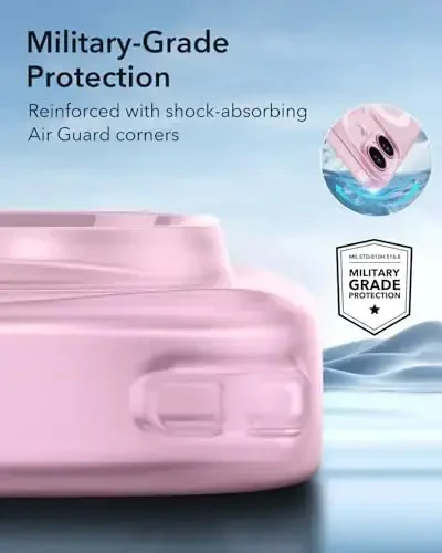 ESR for iPhone 16 Case, Compatible with MagSafe, Camera Protection, Shockproof Thin Cover, Resists Yellowing and Scratches, Magnetic Phone Case for iPhone 16, Zero Series, Frosted Pink - 6