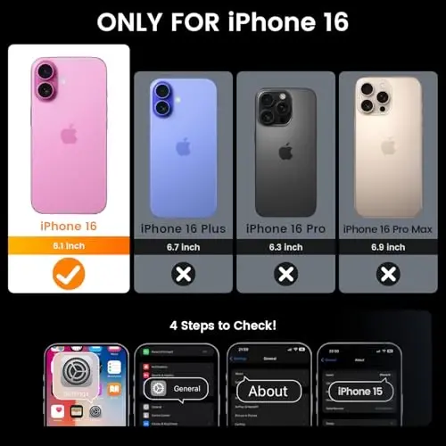 Goton Compatible for iPhone 16 Case with Screen Protector - Slide Camera Cover Protective Phone Case with Ring Stand, Heavy Duty Shockproof Rugged Bumper for iPhone 16 Accessories Black - 2