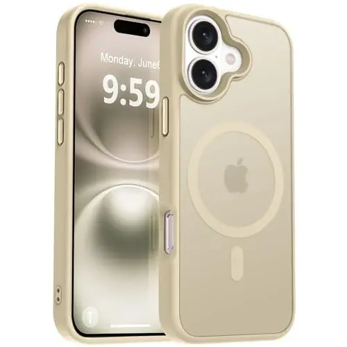 MOCCA Strong Magnetic for iPhone 16 Case, [Compatible with Magsafe][16FT Mil-Grade Drop Protection] Slim Thin Translucent Matte Protective Cover Case for iPhone 16 Phone Case 6.1