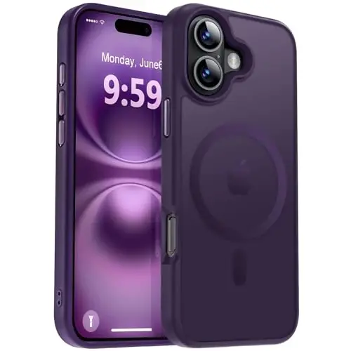 MOCCA Strong Magnetic for iPhone 16 Case, [Compatible with Magsafe][16FT Mil-Grade Drop Protection] Slim Thin Translucent Matte Protective Cover Case for iPhone 16 Phone Case 6.1