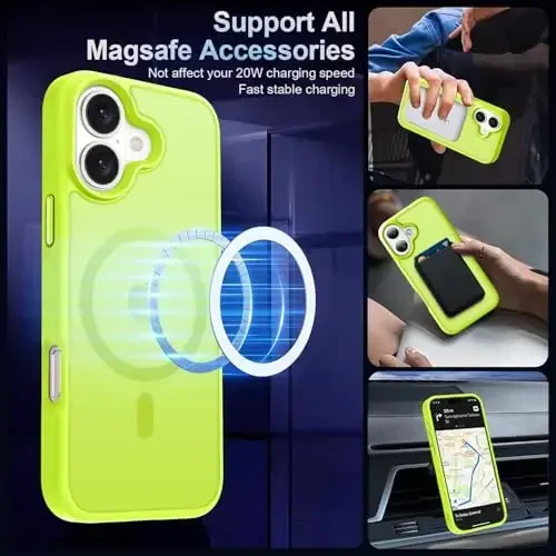 MOCCA Strong Magnetic for iPhone 16 Case, [Compatible with Magsafe][16FT Mil-Grade Drop Protection] Slim Thin Translucent Matte Protective Cover Case for iPhone 16 Phone Case 6.1