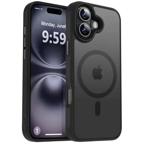 MOCCA Strong Magnetic for iPhone 16 Case, [Compatible with Magsafe][16FT Mil-Grade Drop Protection] Slim Thin Translucent Matte Protective Cover Case for iPhone 16 Phone Case 6.1