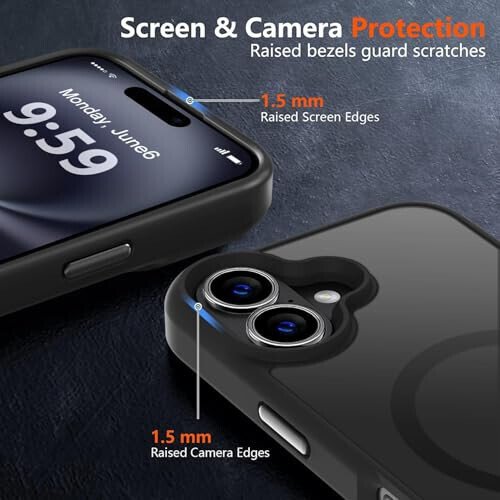 MOCCA Strong Magnetic for iPhone 16 Case, [Compatible with Magsafe][16FT Mil-Grade Drop Protection] Slim Thin Translucent Matte Protective Cover Case for iPhone 16 Phone Case 6.1