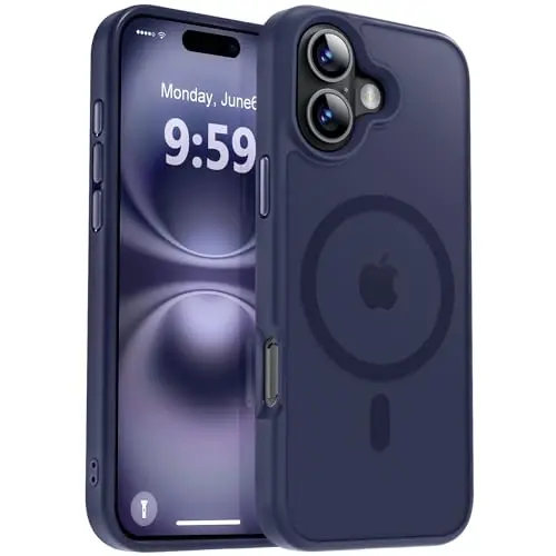 MOCCA Strong Magnetic for iPhone 16 Case, [Compatible with Magsafe][16FT Mil-Grade Drop Protection] Slim Thin Translucent Matte Protective Cover Case for iPhone 16 Phone Case 6.1