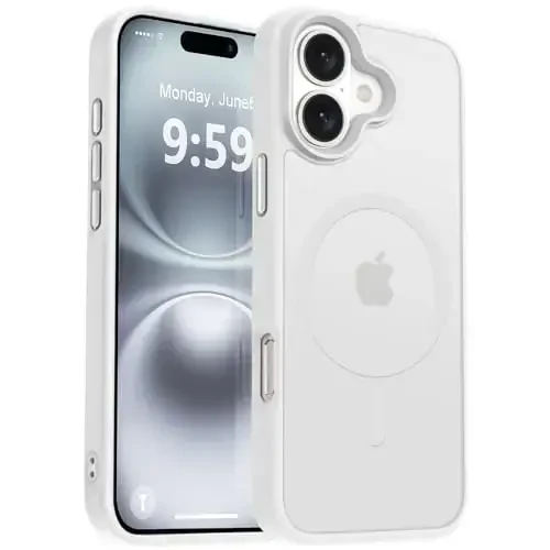 MOCCA Strong Magnetic for iPhone 16 Case, [Compatible with Magsafe][16FT Mil-Grade Drop Protection] Slim Thin Translucent Matte Protective Cover Case for iPhone 16 Phone Case 6.1