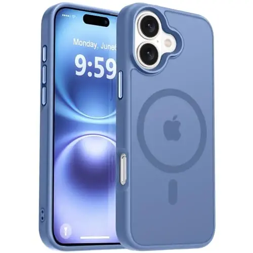 MOCCA Strong Magnetic for iPhone 16 Case, [Compatible with Magsafe][16FT Mil-Grade Drop Protection] Slim Thin Translucent Matte Protective Cover Case for iPhone 16 Phone Case 6.1