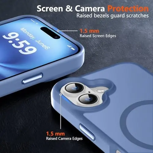 MOCCA Strong Magnetic for iPhone 16 Case, [Compatible with Magsafe][16FT Mil-Grade Drop Protection] Slim Thin Translucent Matte Protective Cover Case for iPhone 16 Phone Case 6.1