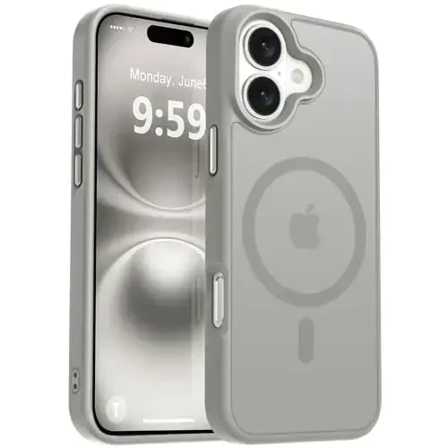 MOCCA Strong Magnetic for iPhone 16 Case, [Compatible with Magsafe][16FT Mil-Grade Drop Protection] Slim Thin Translucent Matte Protective Cover Case for iPhone 16 Phone Case 6.1