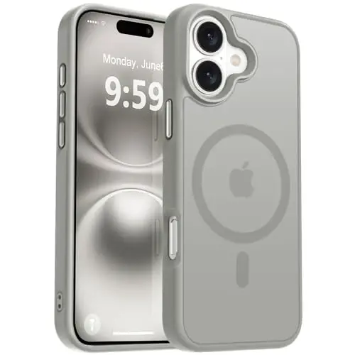 MOCCA Strong Magnetic for iPhone 16 Case, [Compatible with Magsafe][16FT Mil-Grade Drop Protection] Slim Thin Translucent Matte Protective Cover Case for iPhone 16 Phone Case 6.1