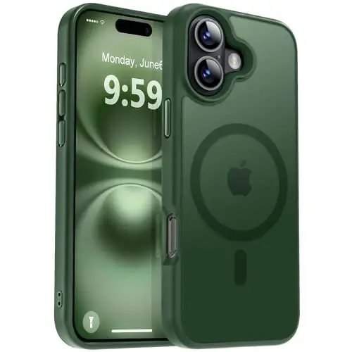 MOCCA Strong Magnetic for iPhone 16 Case, [Compatible with Magsafe][16FT Mil-Grade Drop Protection] Slim Thin Translucent Matte Protective Cover Case for iPhone 16 Phone Case 6.1