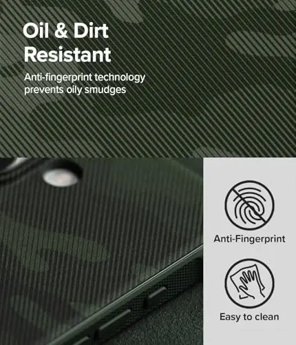 Ringke Onyx for iPhone 16 Case, [Feels Good in The Hand] Oil & Dirt Resistant, Individual Lens Covers for Cameras, Non-Slip Enhanced Grip Lightweight Cover - Camo Green - 4