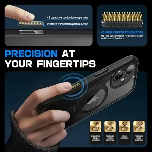 SUPCASE for iPhone 16 Case with Camera Control Capture Button (Unicorn Beetle Mag Stand), [Compatible with MagSafe] Slim Clear Protective Magnetic Phone Case for iPhone 16 6.1'' 2024, Dark - 3